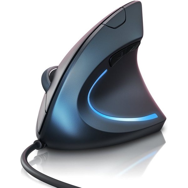 Titanwolf Vertikalmaus, optisch, USB, kabelgebunden, Armschonend, 1600 dpi ergonomische Maus (kabelgebunden, 1600 dpi, Vorbeugung von Mausarm / Tennisarm (RSI S