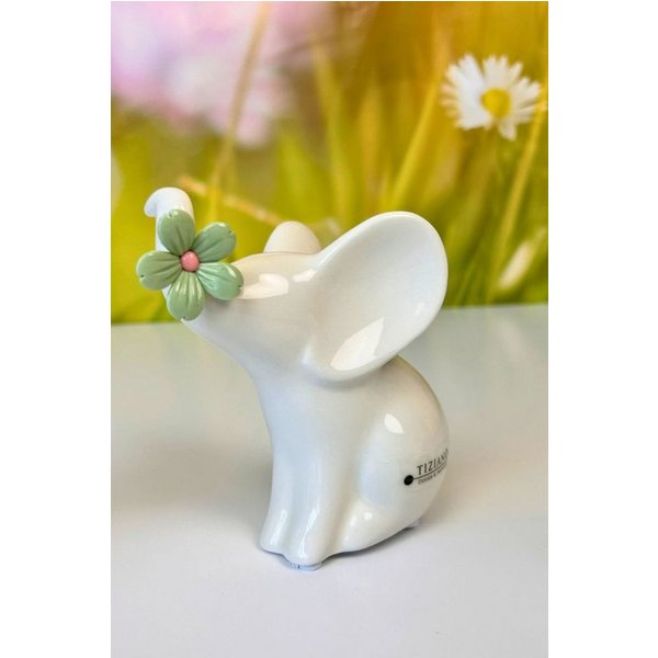 TIZIANO - DESIGN & EMOTIONS Dekofigur Deko Elefant Leon mit Blüten in verschiedenen Farben
