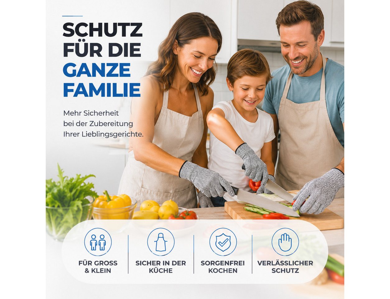 TK Gruppe Arbeitshandschuhe Schnittschutzhandschuhe aus textilem Gewebe (1-St., Set) – Bild 2 von 5