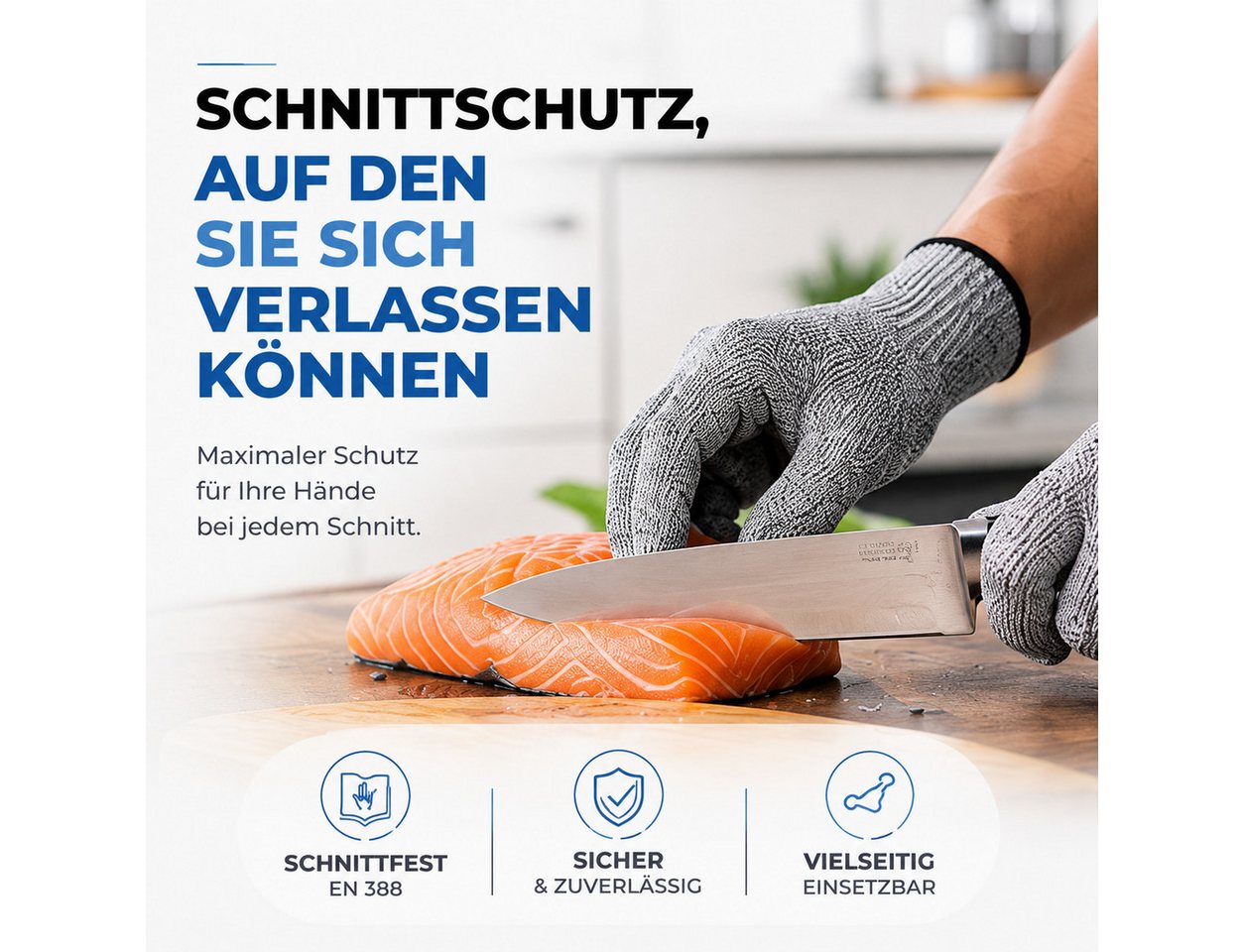 TK Gruppe Arbeitshandschuhe Schnittschutzhandschuhe aus textilem Gewebe (1-St., Set) – Bild 3 von 5