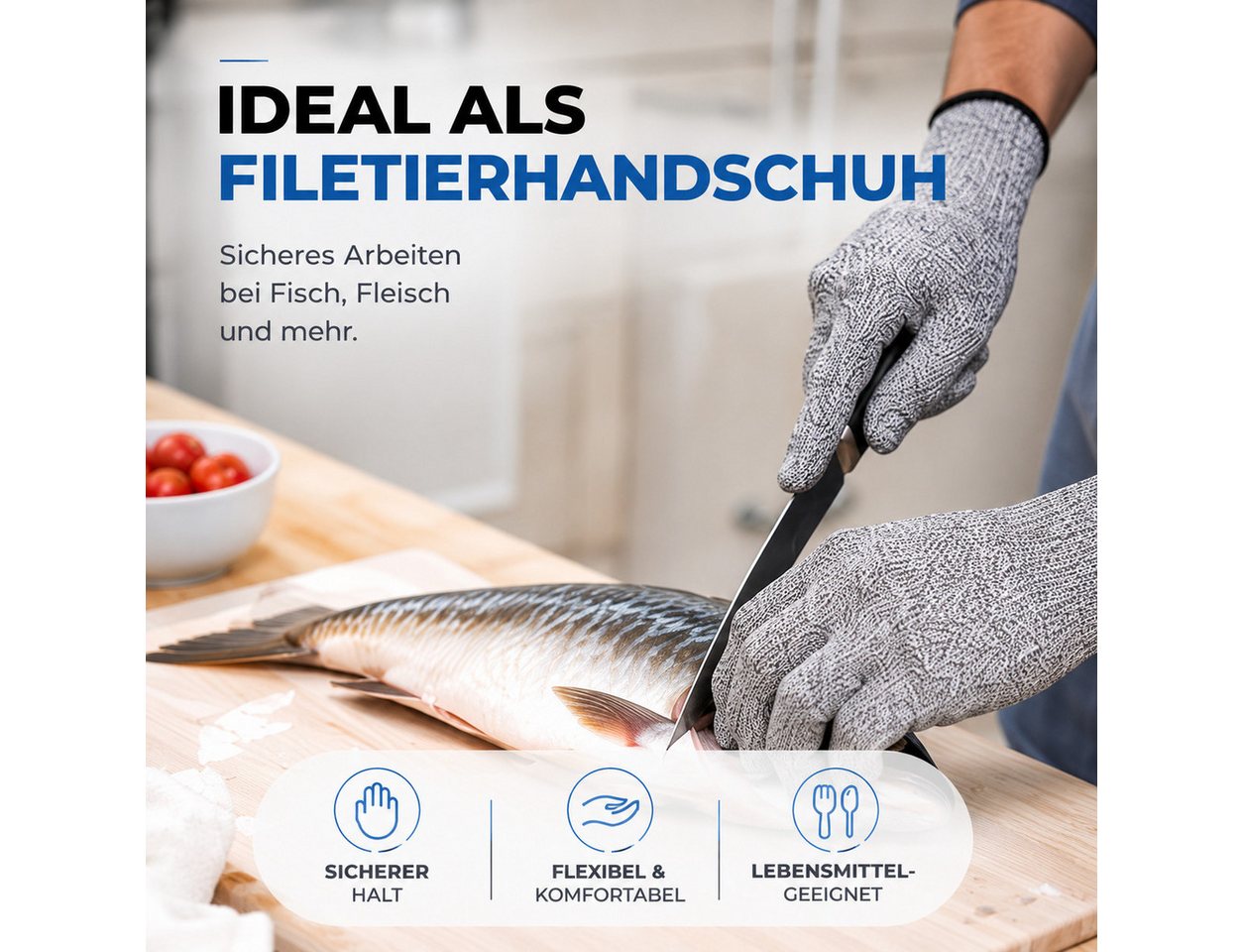 TK Gruppe Arbeitshandschuhe Schnittschutzhandschuhe aus textilem Gewebe (1-St., Set) – Bild 5 von 5