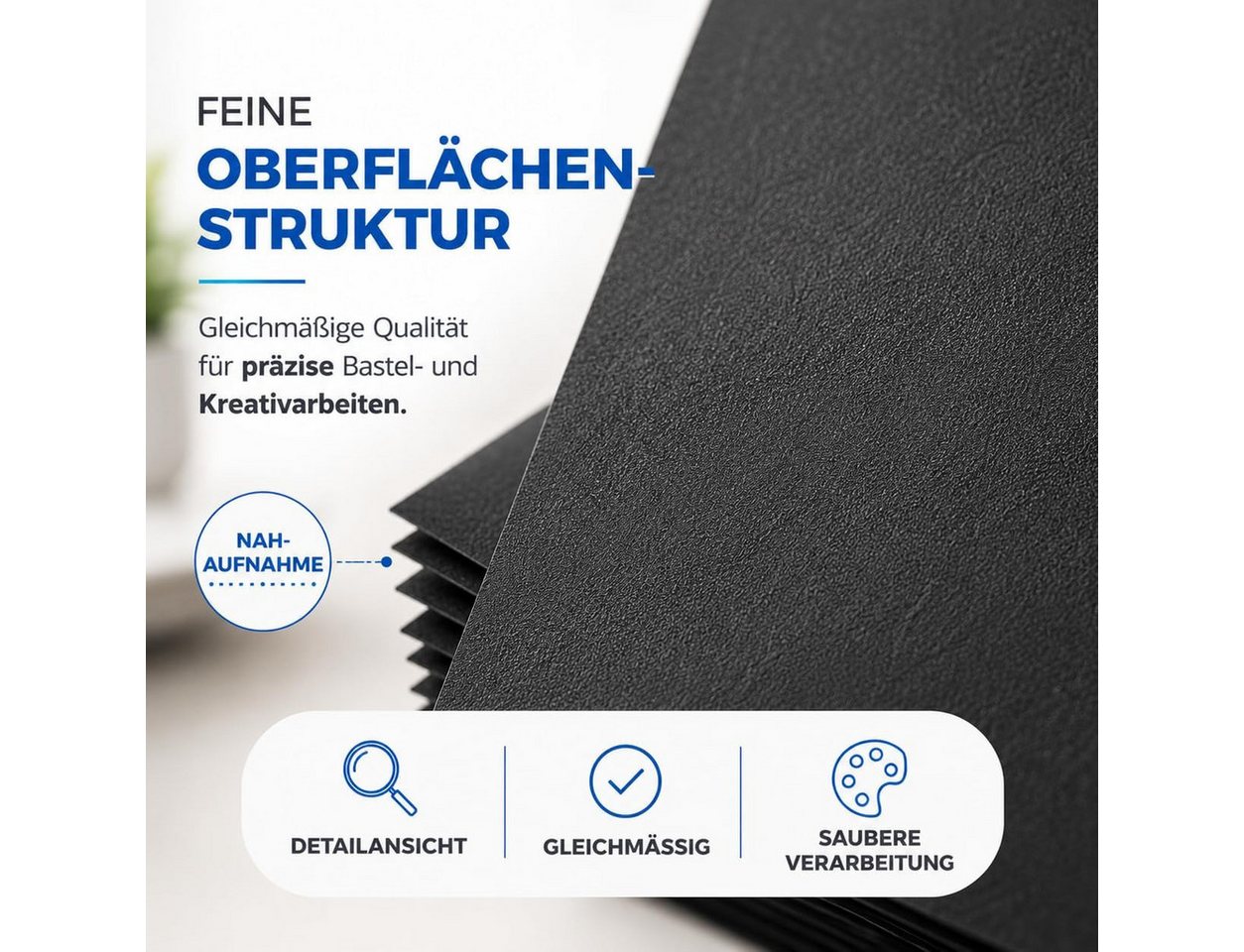 TK Gruppe Bastelkartonpapier 100 Blatt Tonkarton DIN A4, 220 g/m², schwarz oder weiß – Bild 3 von 5