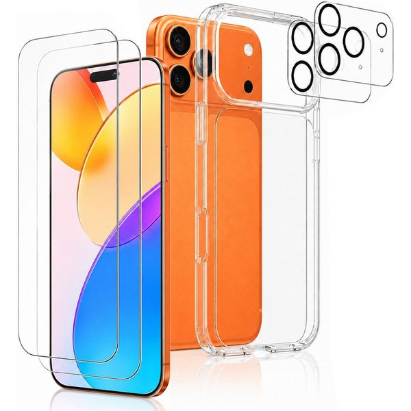 TK-Handel Displayschutzfolie Hülle Panzerglas Cover Silikon Case Kameraschutz Handyhülle Glas Folie für iPhone 17 Pro Max iPhone 18 Pro Max, Bumper, Kamera, ful