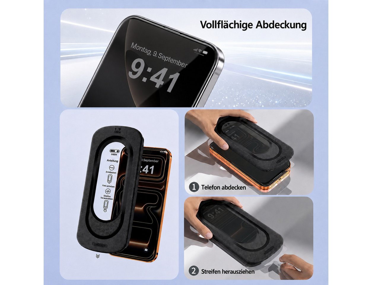 TK-Handel Displayschutzfolie panzerglas 9H Blickschutz Schutzglas Schutzfolie Glas Folie für iPhone 16E iPhone 17E, Displayschutzfolie, Displayschutz, Hartglas, – Bild 3 von 5