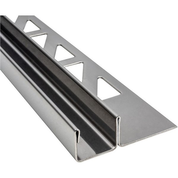 tktrading24 Abschlussprofil Glas-Fliesenprofil Edelstahl Klemmprofil Wandprofil V2A 2 m H12,5 mm