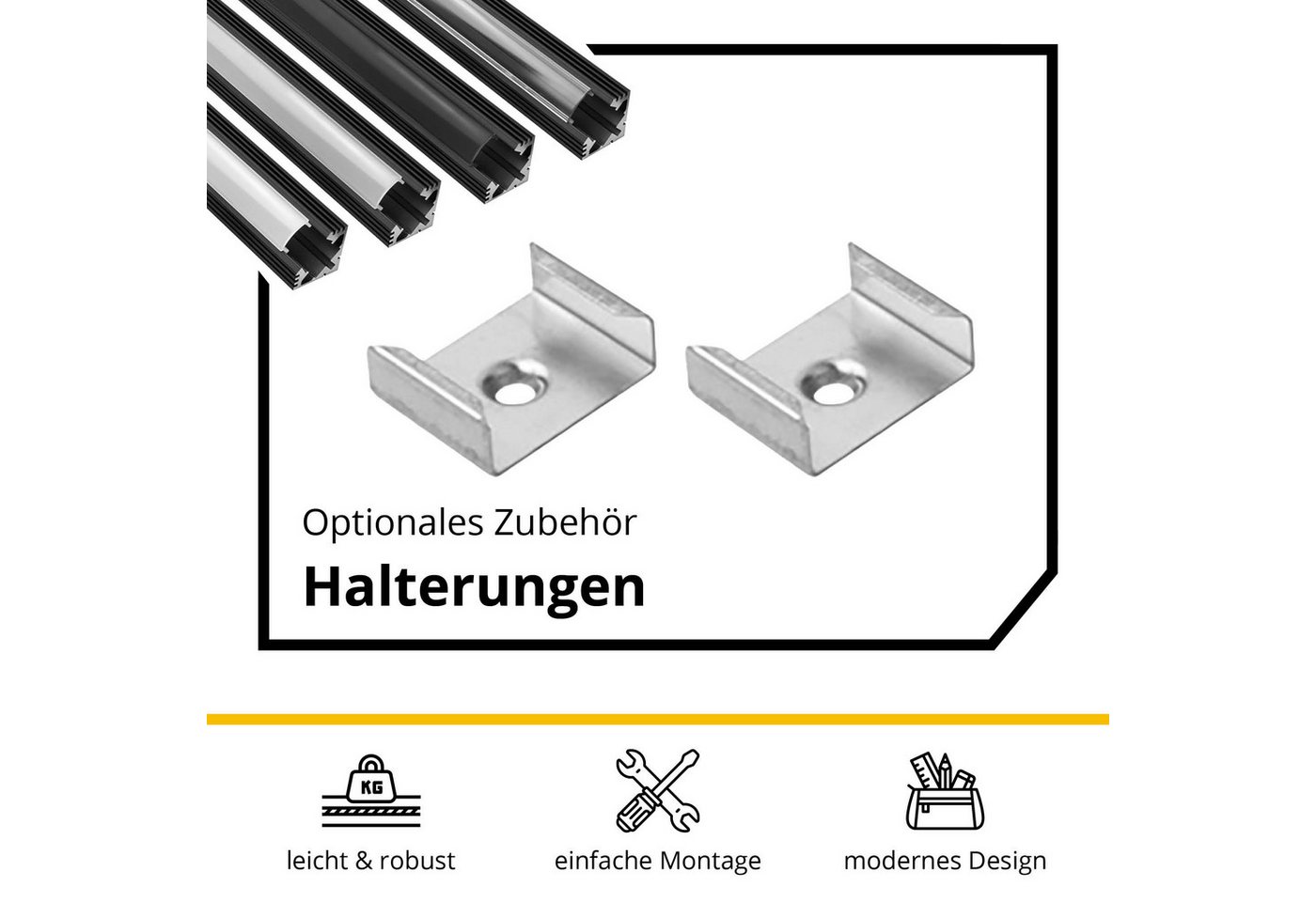 tktrading24 LED-Stripe-Profil A19 LED Profil Schwarz mit Abdeckung - Premium Eckprofil 90° – Bild 4 von 5