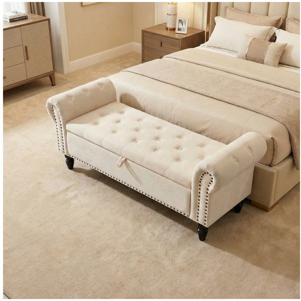TLGREEN Bettbank Doppelter Hocker mit Stauraum, (Samt,Eleganz und Komfort mit Stauraum), Multifunktionsbank für Wohnzimmer,Schlafzimmer