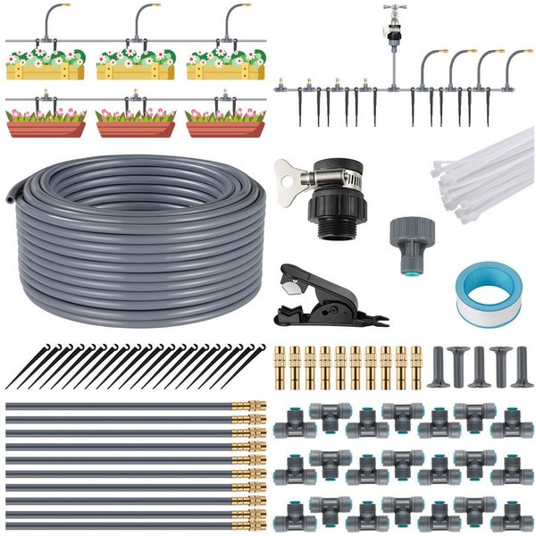 TLGREEN Bewässerungssystem 360° flexibel einstellbar Gartenbewässerungssystem, (20M Bewässerungsrohre Bewässerungssets, Quick-connect DIY Micro Drip System Bewä