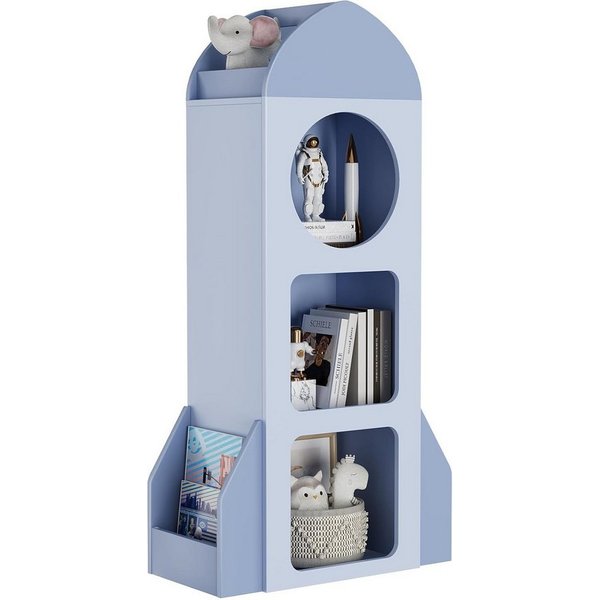 TLGREEN Bücherregal Kinderregal Spielzeugablage,120×60×31 cm, Mit 3 Ebenen 2 Seitenregalen für Kinderzimmer, Bücherregal Kinder