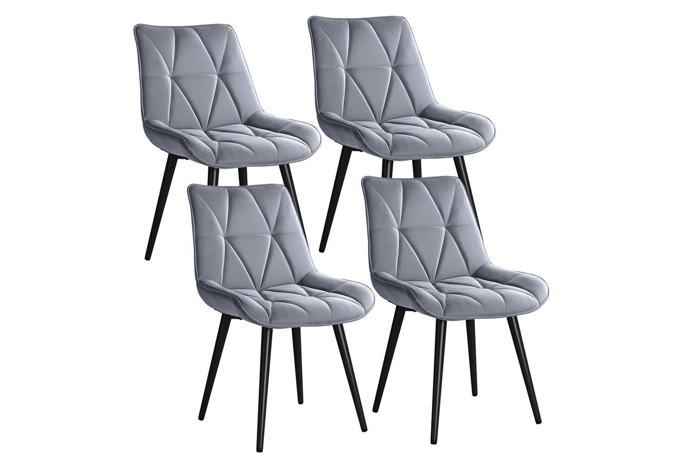 TLGREEN Esszimmerstuhl 2/4/6er set,Küchenstuhl gepolstert mit Rückenlehne, (Polsterstühle aus Samt,mit Metallbeinen,bis 170 kg belastbar, 4 St), für Wohnzimmer  – Bild 2 von 5