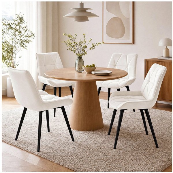 TLGREEN Esszimmerstuhl 2/4/6er set,Küchenstuhl gepolstert mit Rückenlehne, (Polsterstühle aus Samt,mit Metallbeinen,bis 170 kg belastbar, 4 St), für Wohnzimmer 