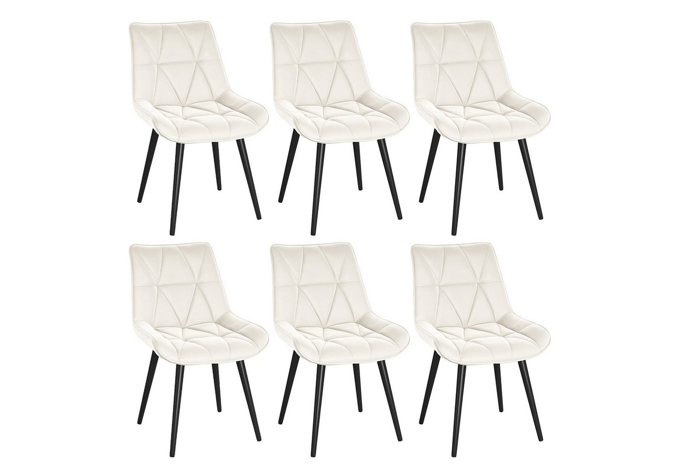 TLGREEN Esszimmerstuhl 2/4/6er set,Küchenstuhl gepolstert mit Rückenlehne, (Polsterstühle aus Samt,mit Metallbeinen,bis 170 kg belastbar, 6 St), für Wohnzimmer  – Bild 2 von 5