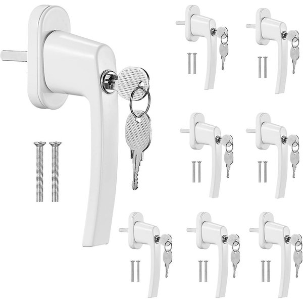 TLGREEN Fenstergriff Abschliessbarer Fenstergriff, L: 15,00 cm, (Kindersicherung Fenstersicherung mit Schloss, 8-tlg), Zur Befestigung von Fenstern, Balkontüren
