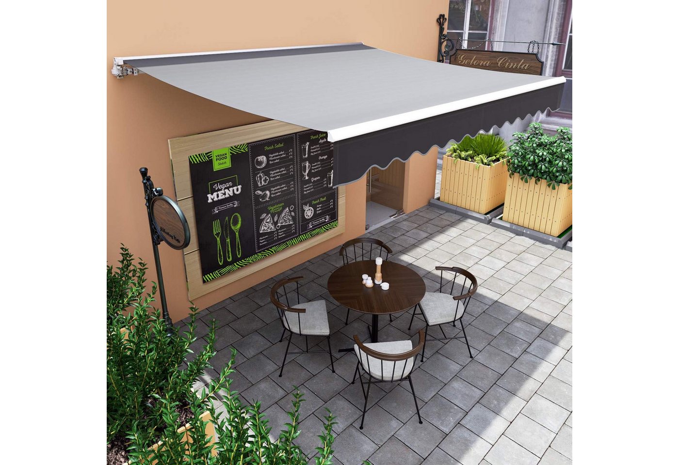 TLGREEN Gelenkarmmarkise,UV- Und Wasserdichte,mit Handkurbel Neigungswinkel verstellbar – Bild 3 von 5