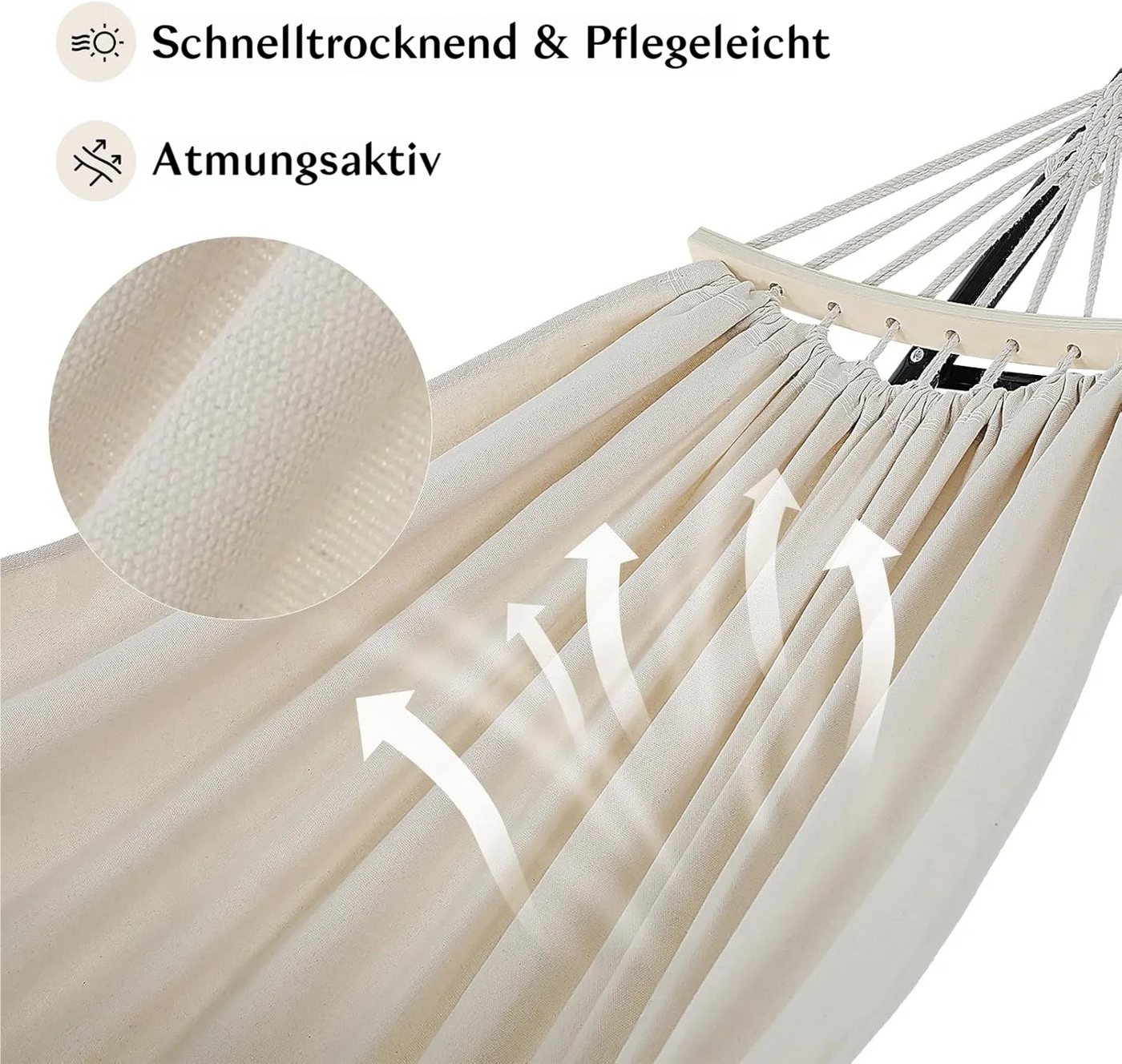 TLGREEN Hängematte mit Gestell,Premium Hängematten-Gestell-Set – 2-in-1, (Faltbar, Verstellbar, Stabiler Gartenhängematte, 231x89cm, Bis 200 kg, für Garten Balk – Bild 5 von 5