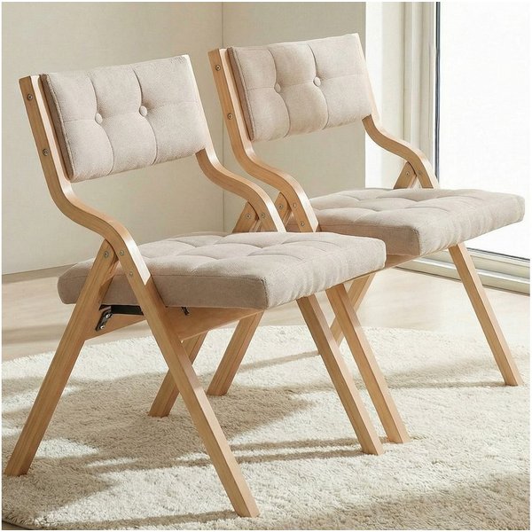 TLGREEN Klappstuhl,Küchenstuhl mit gepolstertem Sitz, (2 St), ergonomisch, platzsparend, rutschfest & stabil