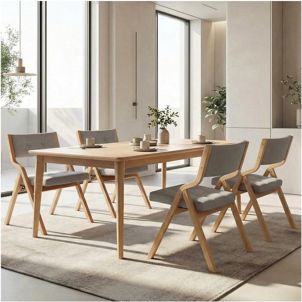 TLGREEN Klappstuhl,Küchenstuhl mit gepolstertem Sitz, (4 St), ergonomisch, platzsparend, rutschfest & stabil