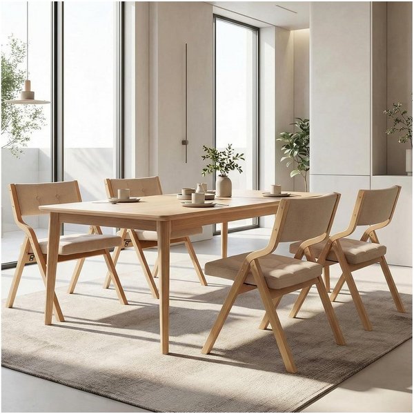 TLGREEN Klappstuhl,Küchenstuhl mit gepolstertem Sitz, (4 St), ergonomisch, platzsparend, rutschfest & stabil