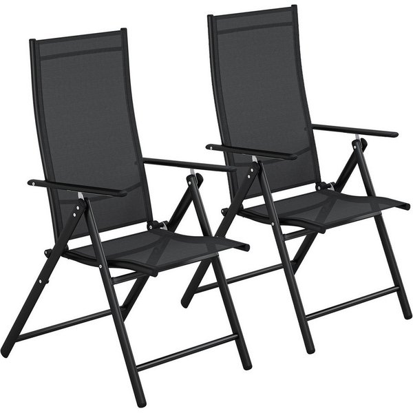 TLGREEN Klappstuhl 2-er Set Gartenstuhl,Klappbarer aus Texteline-Gewebe, (7-Fach Verstellbare Rückenlehne,Bis 120kg Belastbar, 2 St), für Garten, Terrasse, Balk