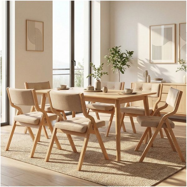TLGREEN Klappstuhl,Küchenstuhl mit gepolstertem Sitz, (6 St), ergonomisch, platzsparend, rutschfest & stabil