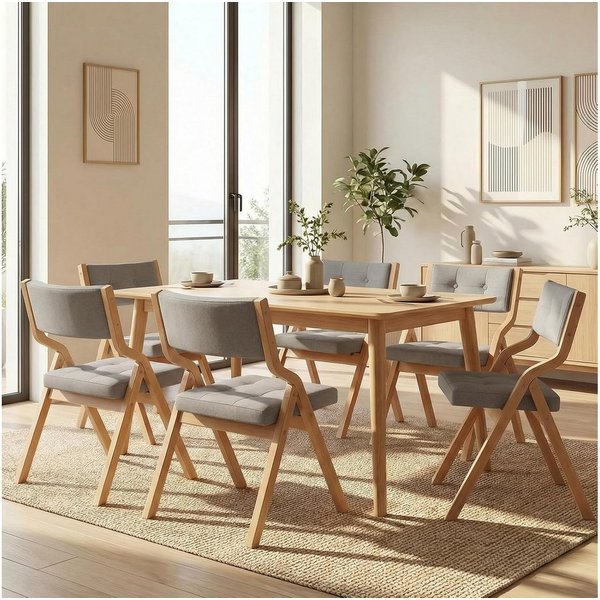 TLGREEN Klappstuhl,Küchenstuhl mit gepolstertem Sitz, (6 St), ergonomisch, platzsparend, rutschfest & stabil