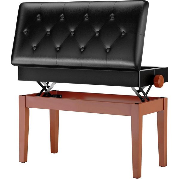 TLGREEN Klavierbank,Klavierhocker Höhenverstellbar 48-58CM (Keyboardbank Klavierstuhl), Pianobank mit Stauraum, PU Lederkissen,bis 150KG Belastbar