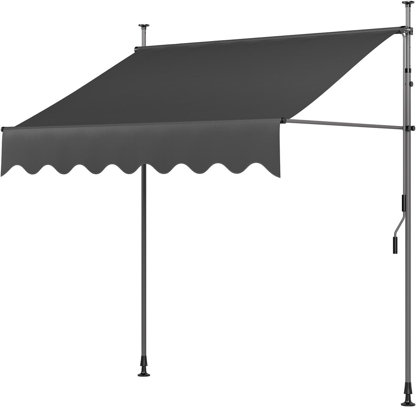 TLGREEN Klemmmarkise,Balkonmarkise,Sonnenschutz mit Handkurbel, (Wasserdicht UV-beständig Höhenverstellbar) Wasserabweisend Terrassenüberdachung – Bild 2 von 5