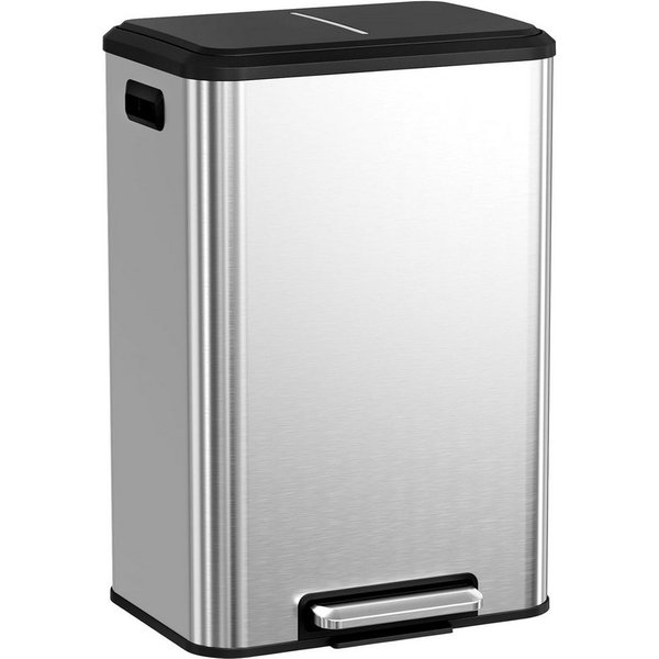 TLGREEN Mülleimer 2 fach 2x 20L,Tretmülleimer mit Inneneimer, Deckel Softclose,für Büro, Großfamilie
