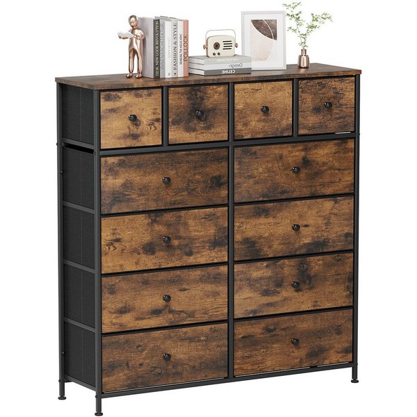 TLGREEN Schubkastenkommode Kommode mit 12 Schubladen,großer Schubladenschrank, (111x104x30cm Sideboard), für Wohnzimmer, Flur, Schlafzimmer
