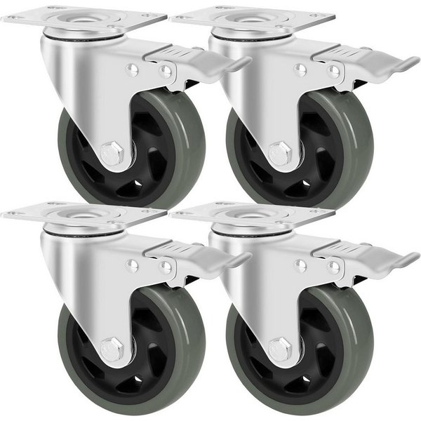 TLGREEN Schwerlastrolle 4-teiliges Set,Transportrollen, (125mm/150mm,lenkrollen,Hochleistungsrollen,bis 600/640 kg), für Werkzeugtasche, Industrietransport und 