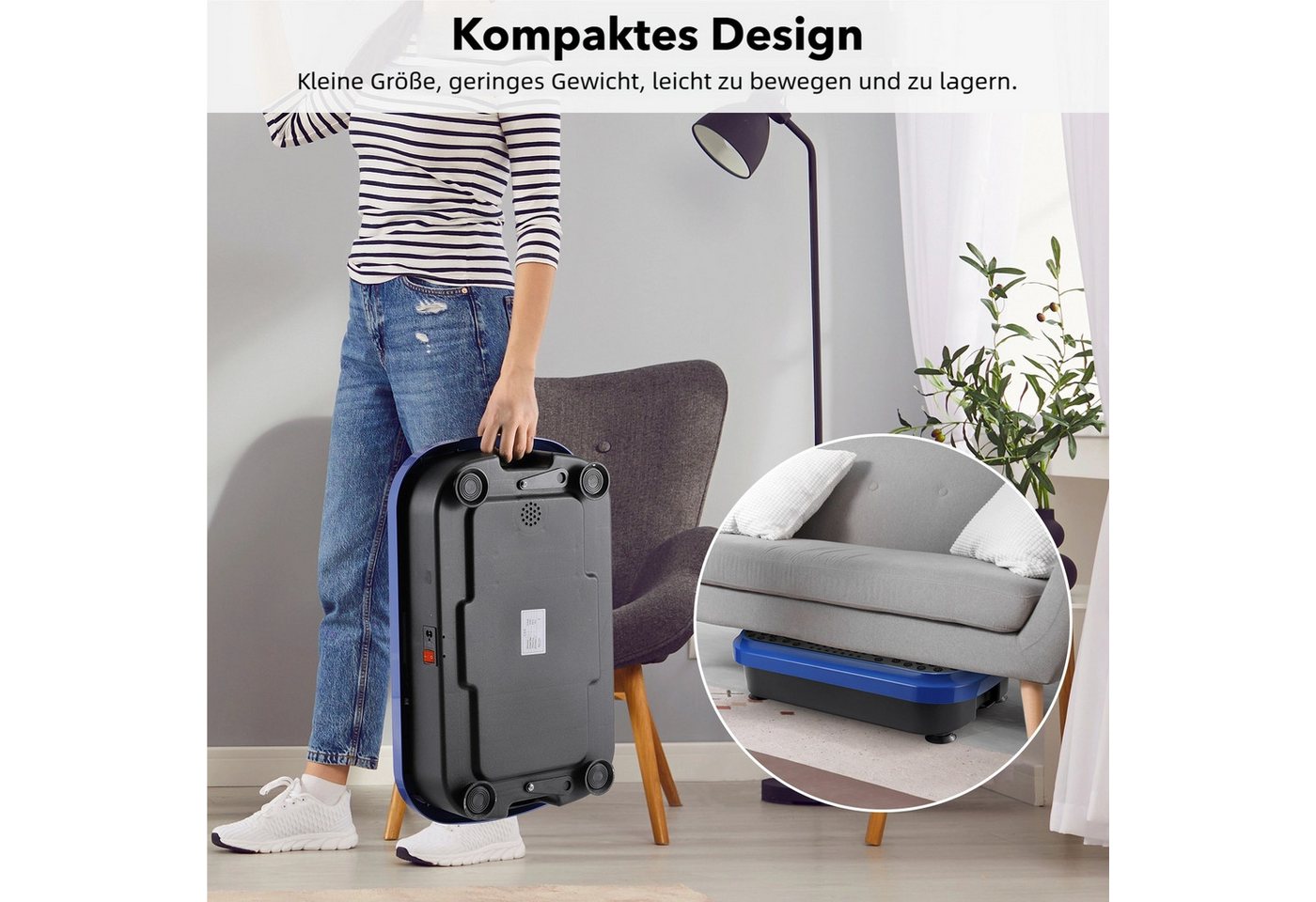 TLGREEN Vibrationsplatte 99 Stufen 5 Trainingsprogramme,Kompaktes Design, Leiser Motor, 99 Intensitätsstufen, Fitness Vibrationsboard für Zuhause, Fettverbrennu – Bild 5 von 5