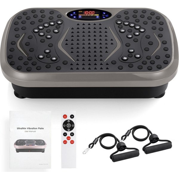 TLGREEN Vibrationsplatte 99 Stufen 5 Trainingsprogramme,Kompaktes Design, Leiser Motor, 99 Intensitätsstufen, Fitness Vibrationsboard für Zuhause, Fettverbrennu