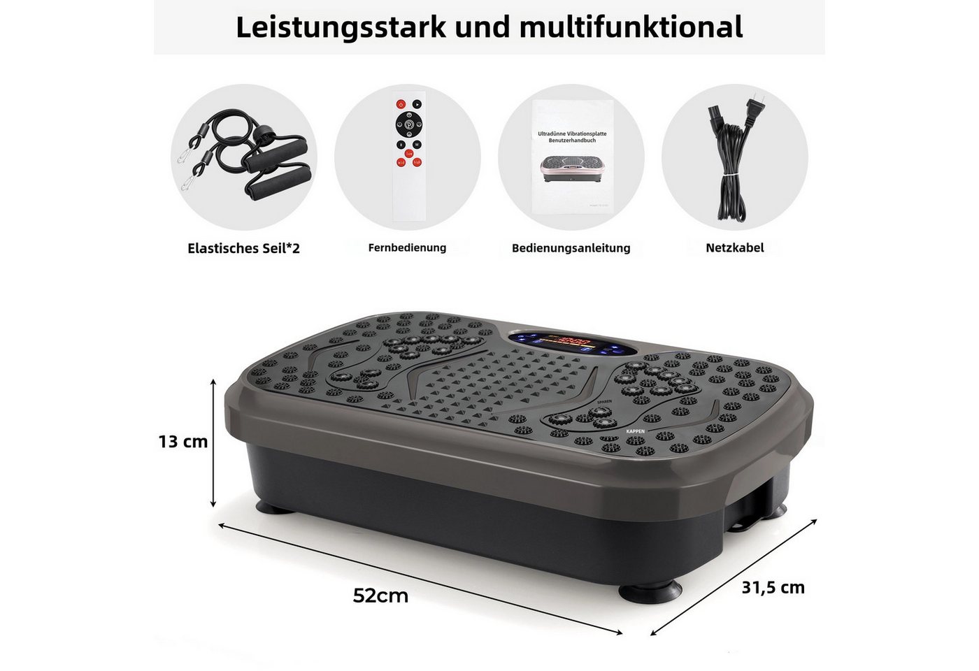TLGREEN Vibrationsplatte 99 Stufen 5 Trainingsprogramme,Kompaktes Design, Leiser Motor, 99 Intensitätsstufen, Fitness Vibrationsboard für Zuhause, Fettverbrennu – Bild 2 von 5