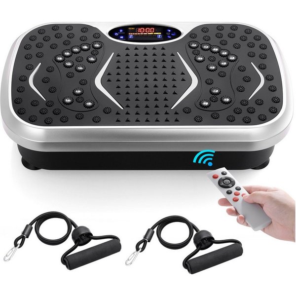 TLGREEN Vibrationsplatte 99 Stufen 5 Trainingsprogramme,Kompaktes Design, Leiser Motor, 99 Intensitätsstufen, Fitness Vibrationsboard für Zuhause, Fettverbrennu
