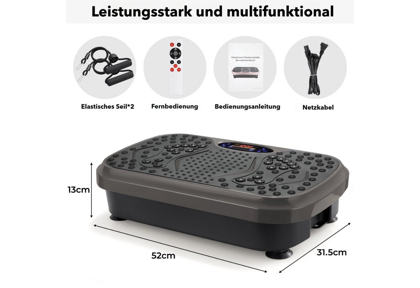 TLGREEN Vibrationsplatte 99 Stufen 5 Trainingsprogramme,Kompaktes Design, Leiser Motor, 99 Intensitätsstufen, Fitness Vibrationsboard für Zuhause, Fettverbrennu – Bild 2 von 5