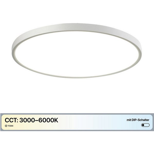 TM LECOM LED Deckenleuchte Ø60 cm LED CCT Deckenlampe Rundes LED Aufputz Panel Dckenpanel 40W, 3000 K / 4000 K / 6000 K, CCT LED Deckenlampe Wandleuchte Aufbau 