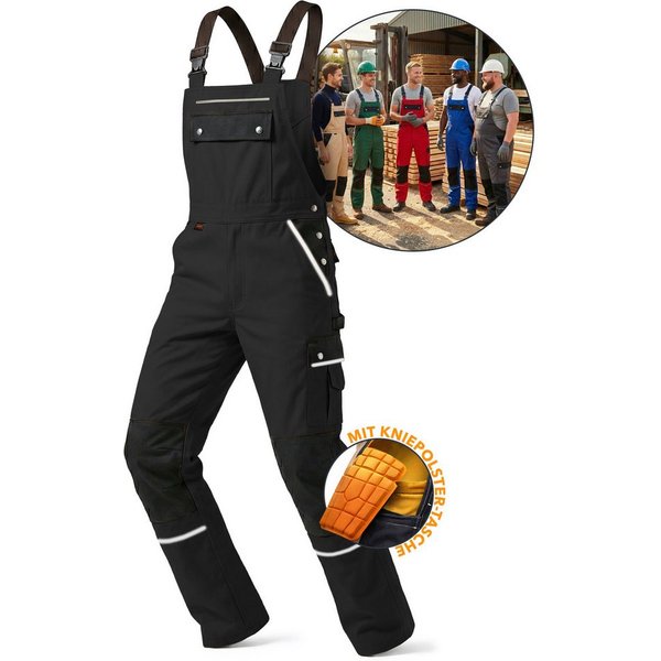 TMG International Arbeitslatzhose Latzhose Arbeitshose Cargohose Overall Blaumann