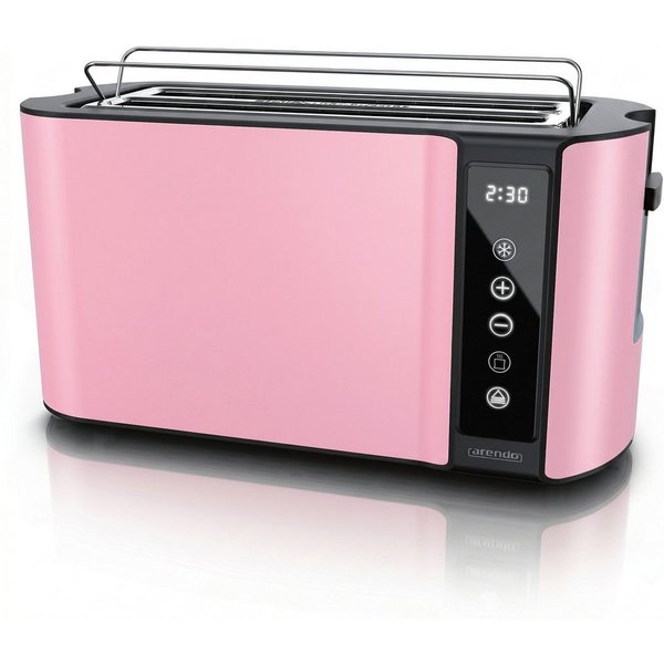 Arendo Toaster Arendo Toaster 4 Scheiben Langschlitz, Touch Display, Brötchenaufsatz, 2 lange Schlitze, für 4 Scheiben, 1500 W, Doppelwandgehäuse, Restzeitanzei