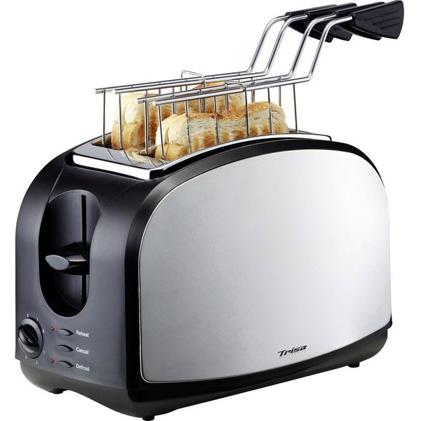 Trisa Toaster Trisa Crispy Snack Toaster Edelstahl, Schwarz, 600.00 W