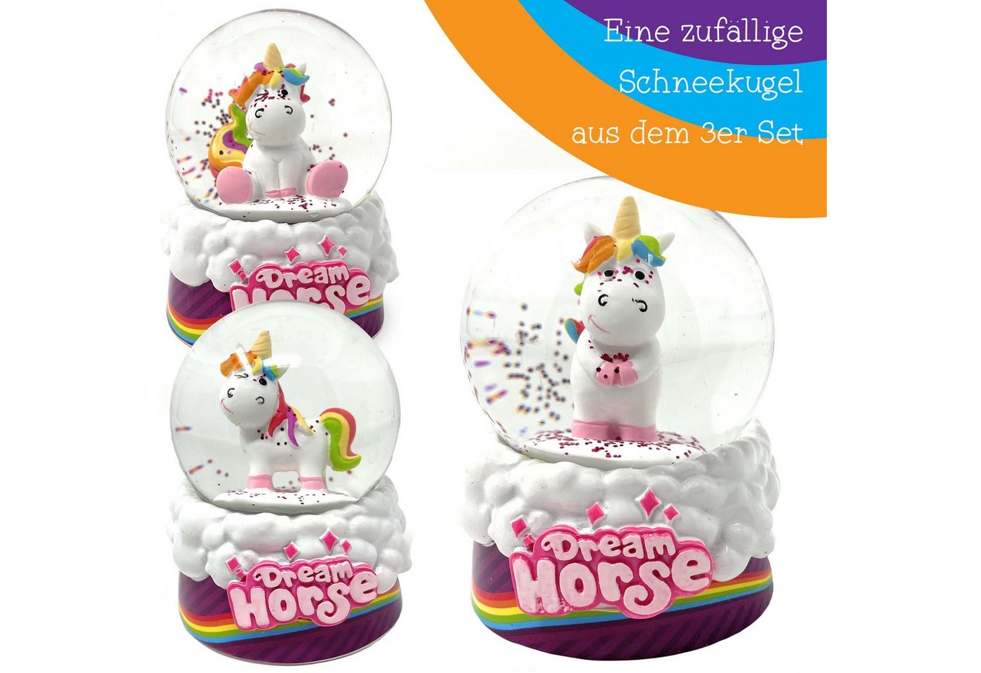 TOBJA Schneekugel Schneekugel Einhorn mit Glitzer, Schüttelkugel Glas Unicorn - Eine via zufällige Auswa – Bild 2 von 5