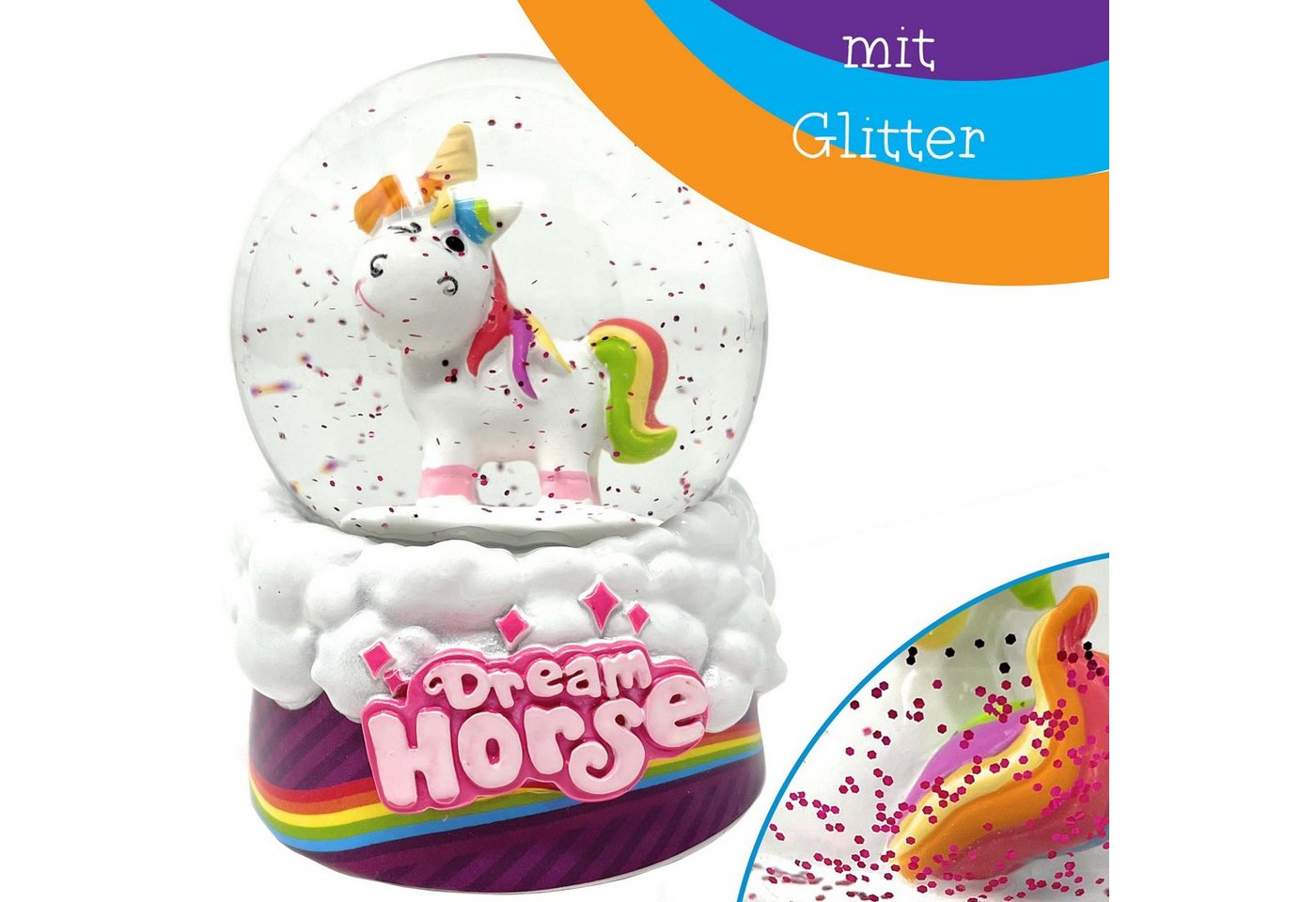 TOBJA Schneekugel Schneekugel Einhorn mit Glitzer, Schüttelkugel Glas Unicorn - Eine via zufällige Auswa – Bild 3 von 5