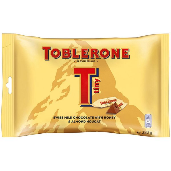 Toblerone Schokolade, Toblerone Tiny Milk einzeln verpackte mit Honig und Mandel 280g