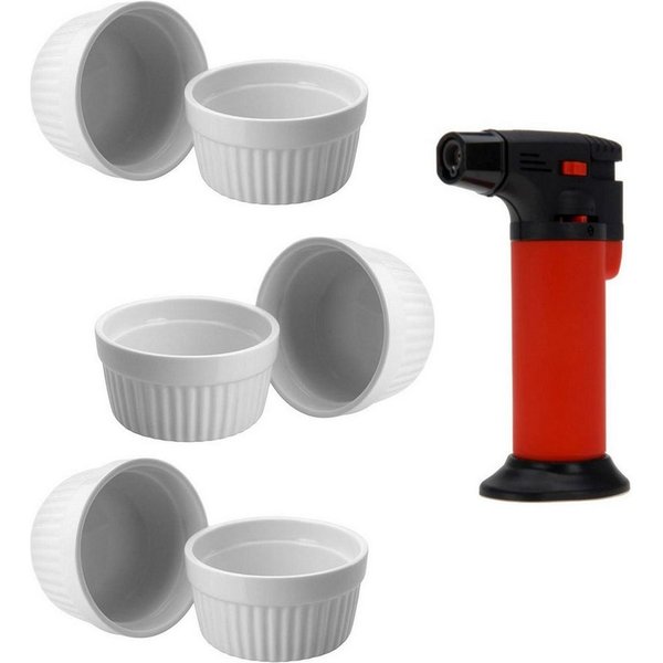 ToCi Auflaufform Creme Brulee Schälchen Sets 9 cm Förmchen aus Keramik 185 ml Weiß, (7-St)