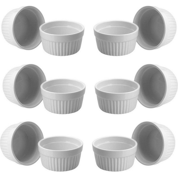 ToCi Auflaufform Creme Brulee Schälchen Sets 9 cm Förmchen aus Keramik 185 ml Weiß, (12-St)