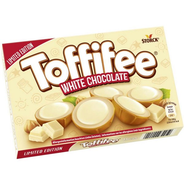 Toffifee Schokolade, Toffifee White Chocolate Haselnuss mit Milchcreme und Karamell 125g