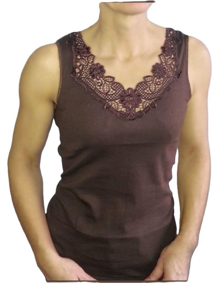 Toker Collection® Achselhemd Damen Unterhemd mit extra breiter Spitze (1 Stück, einzeln gepackt) Spitze in vielen Varianten – Bild 2 von 2