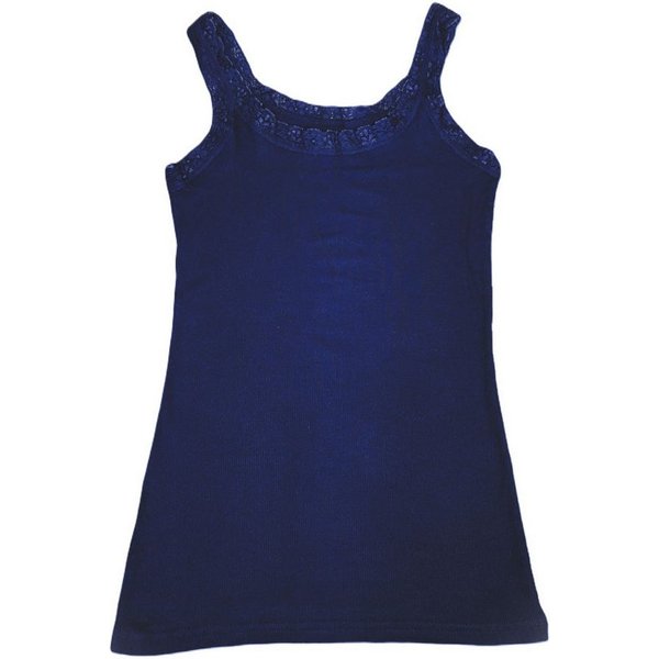 Toker Collection® Achseltop Damen Modal Top mit elastischer Spitze (Packung, 1 Stück) Doppelripp Optik