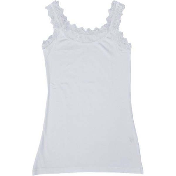 Toker Collection® Achseltop Damen Modal Top mit elastischer Spitze (Packung, 1 Stück) Doppelripp Optik