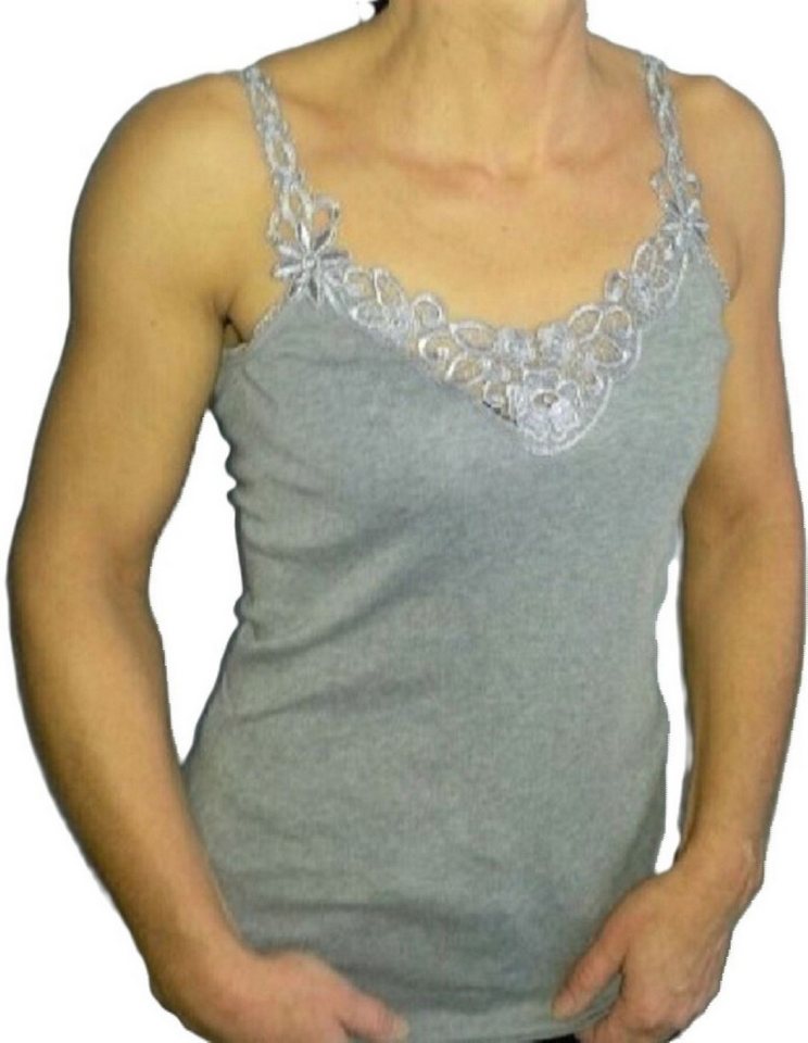 Toker Collection® Achseltop Damen Unterhemd mit elastischen Trägern im 3er Pack (Spar Packung, 3er Pack) aus reiner Baumwolle – Bild 3 von 4