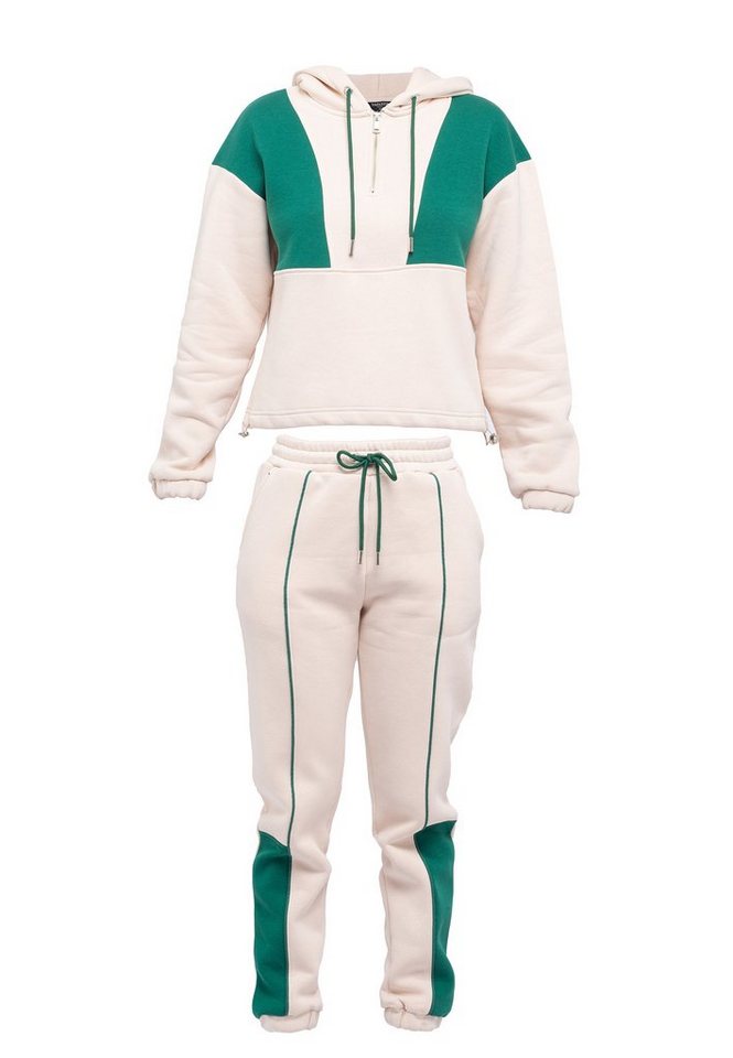 Tom Barron Trainingsanzug Casual Oversize Tracksuit Half Zipper In Front, mit modernem Design – Bild 3 von 5